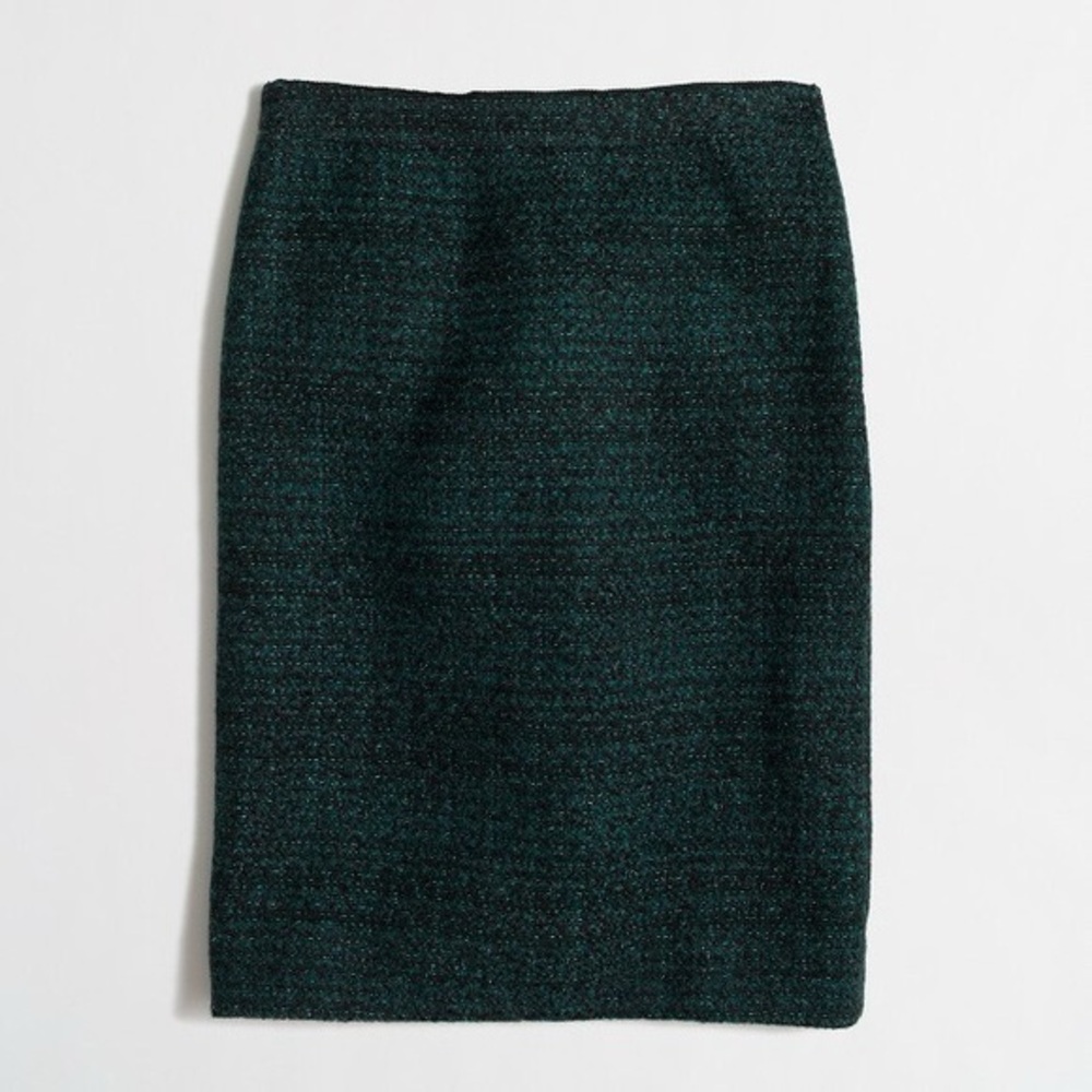 J. Crew Green Tweed Skirt (size 00)